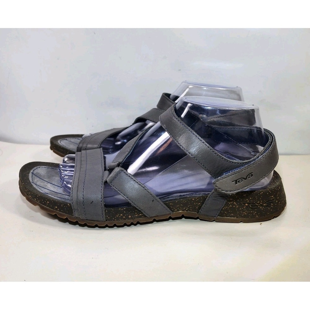 Teva Cabrillo Leather Ankle Strap Sandals Womens 10 Gray Comfort Walking - Picture 2 of 11